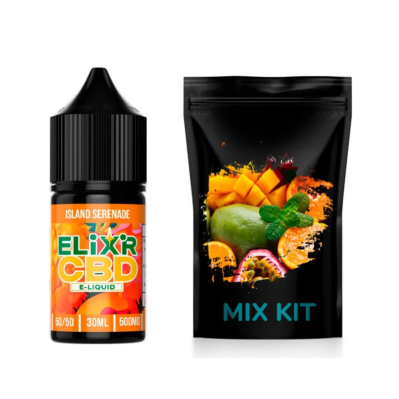 バラと葉のシトリン Elixir CBD Island Serenade 500 мг 30 мл - набор с CBD | Hydra Vape