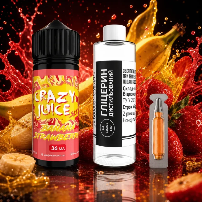 Набор для смешивания Crazy Juice - Banana Straw 120 мл