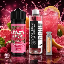 Набор для смешивания Crazy Juice - Pink Lemonade 120 мл