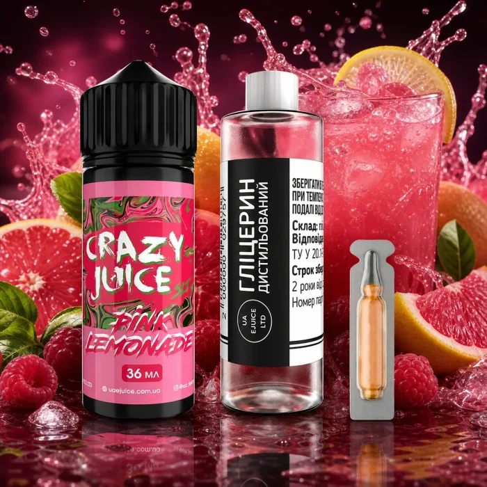 Набор для смешивания Crazy Juice - Pink Lemonade 120 мл