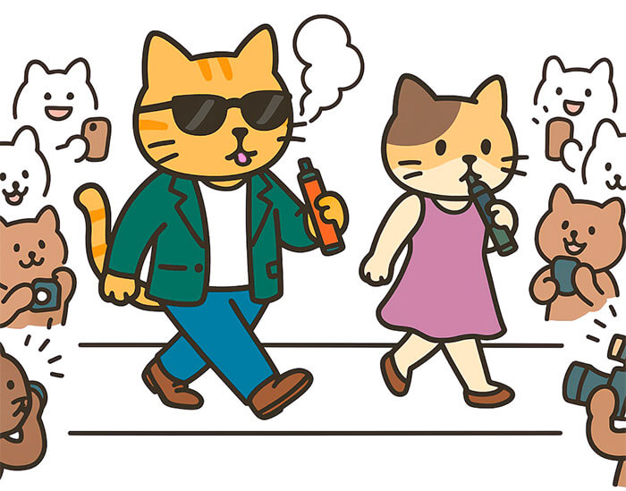 Котики вейпят подики