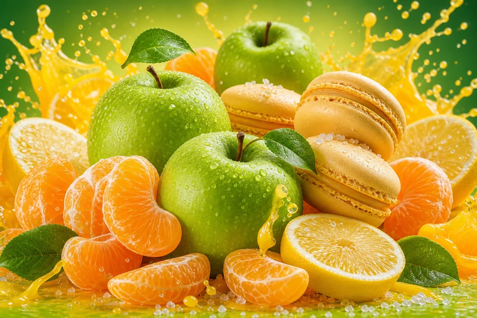 Green Apple Tangerine Macaroon